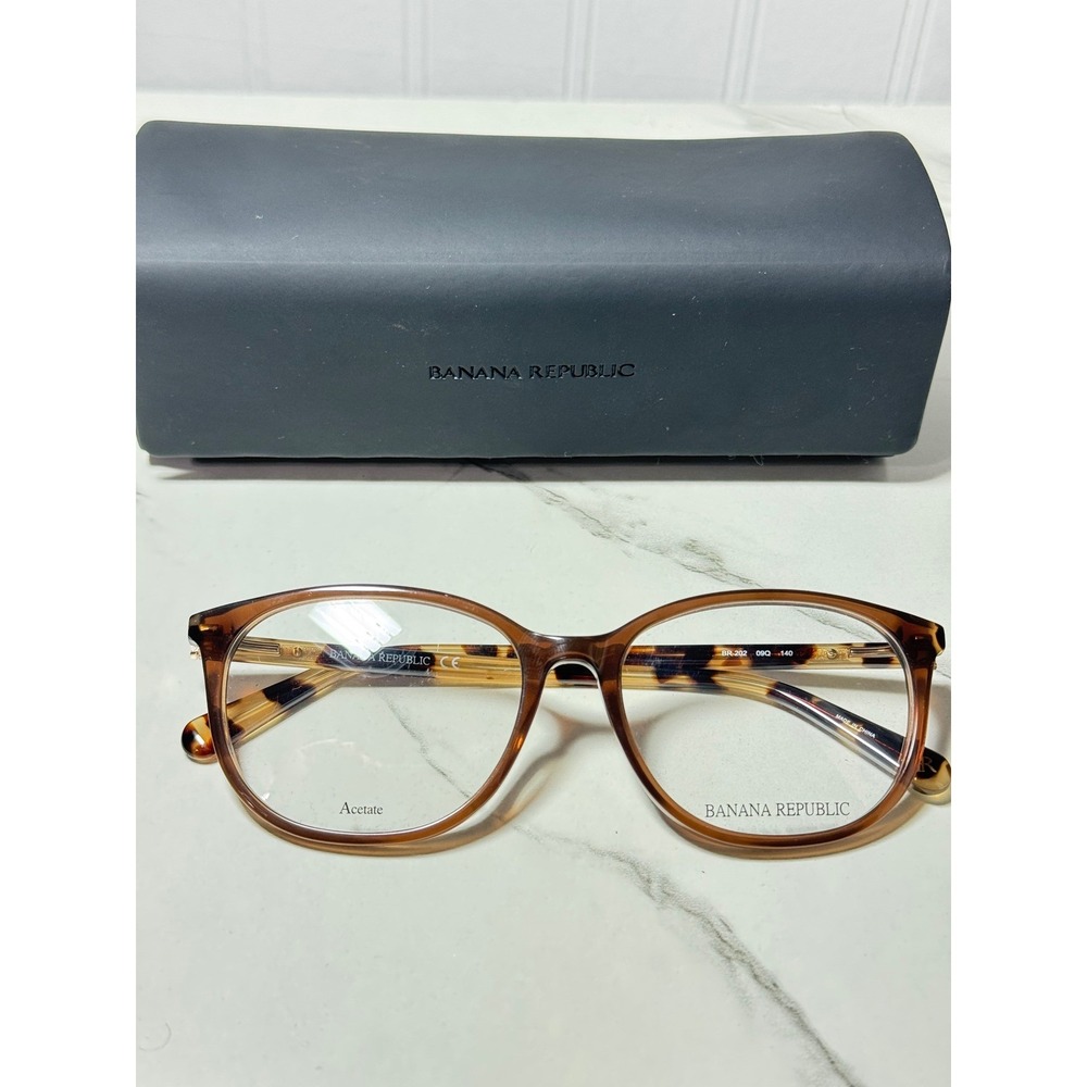 Banana Republic BR 202 09Q Brown Tortoise Round Acetate 140mm